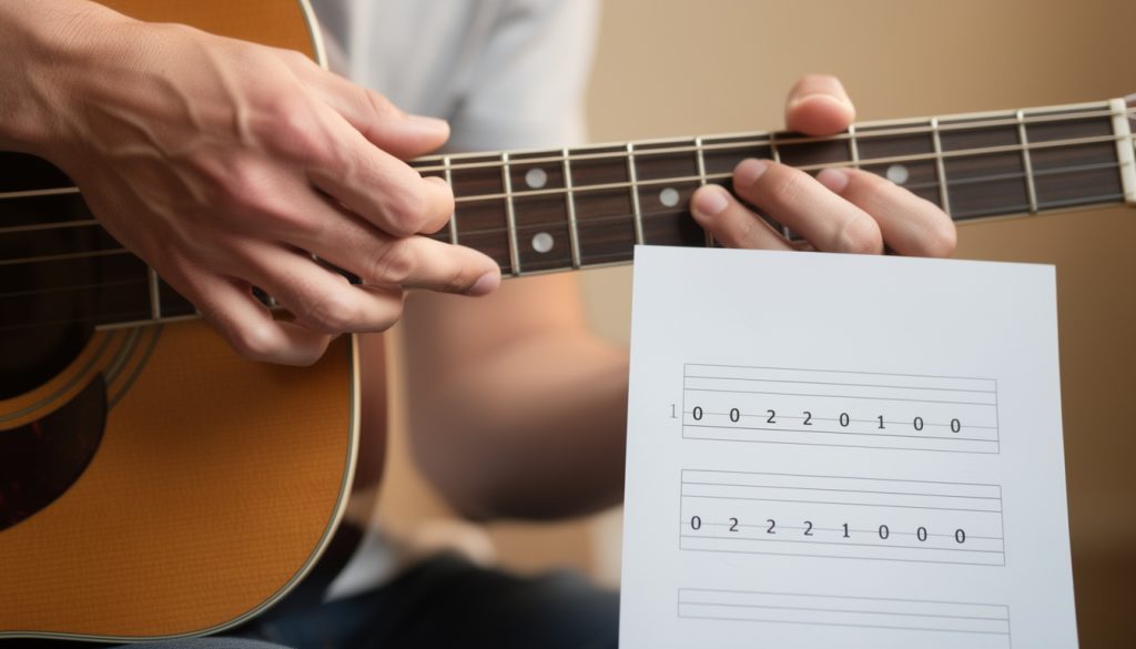 Accord guitare : bien comprendre la tablature