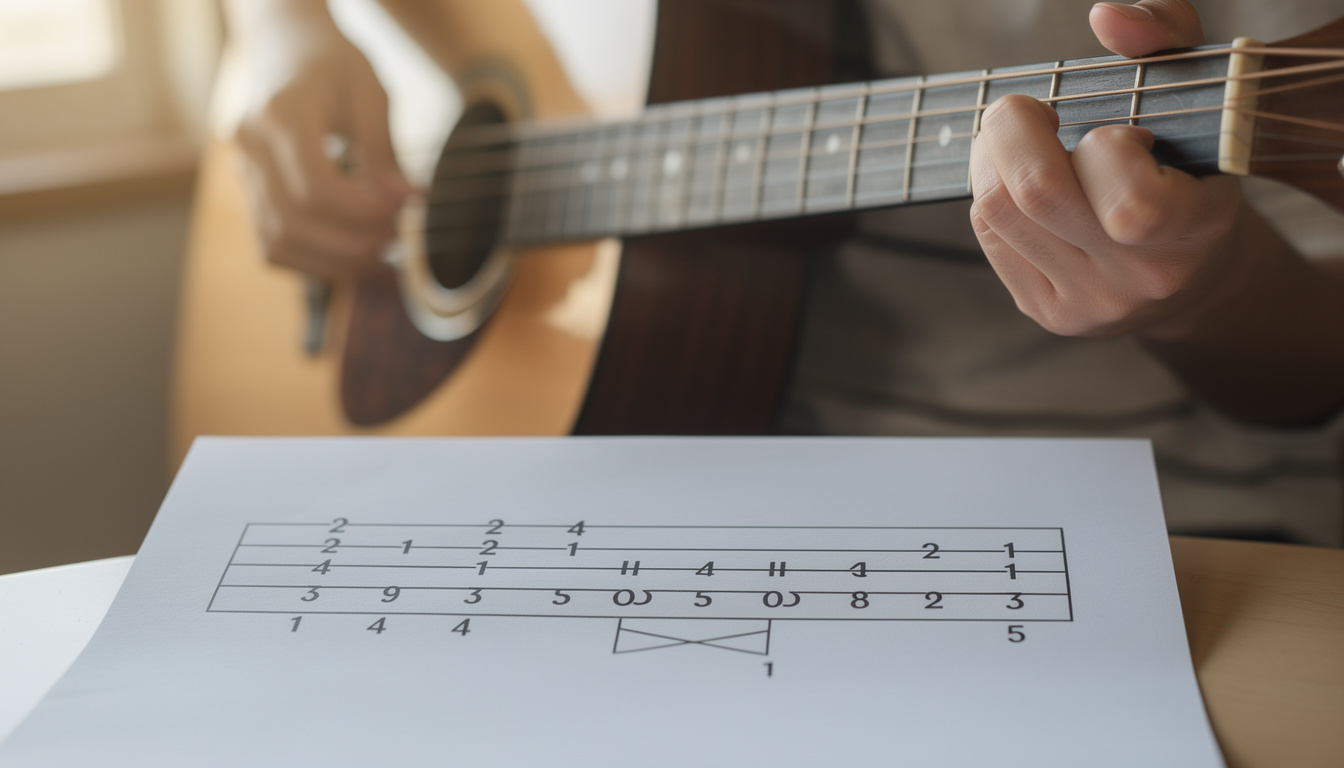 apprenez à déchiffrer facilement les chiffres sur une tablature de guitare pour jouer vos morceaux préférés sans difficulté.