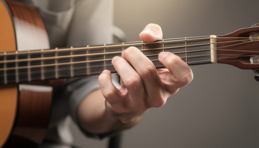 Les accords barrés à la guitare