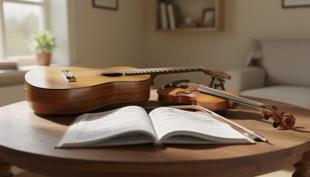 Guitare ou violon pour apprendre la musique