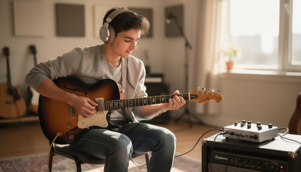 Comment jouer de la guitare au casque